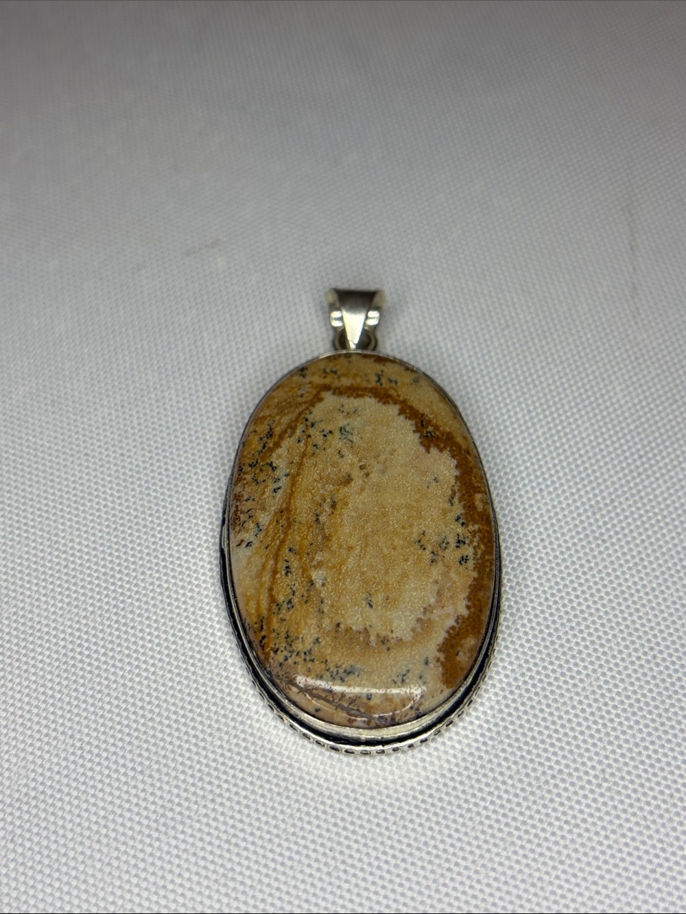 Picture Jasper large round oval pendant